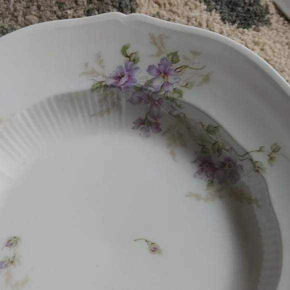 Vintage China Dish Set Bowls Set Of Two Ivory Purple Floral